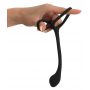 Pierścień na penisa i jądra z korkiem analnym Black Velvets 16 cm - 10