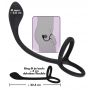 Pierścień na penisa i jądra z korkiem analnym Black Velvets 16 cm - 13