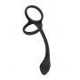 Pierścień na penisa i jądra z korkiem analnym Black Velvets 16 cm - 9