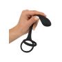 Pierścień na penisa i jądra z korkiem analnym Black Velvets 16 cm - 12