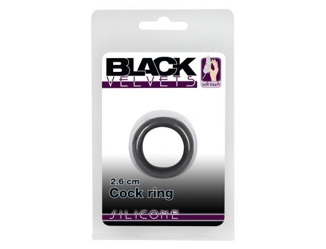 Pierścień erekcyjny Black Velvets czarny silikonowy 2.6 cm - 2