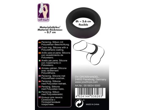 Pierścień erekcyjny Black Velvets czarny silikonowy 2.6 cm - 12