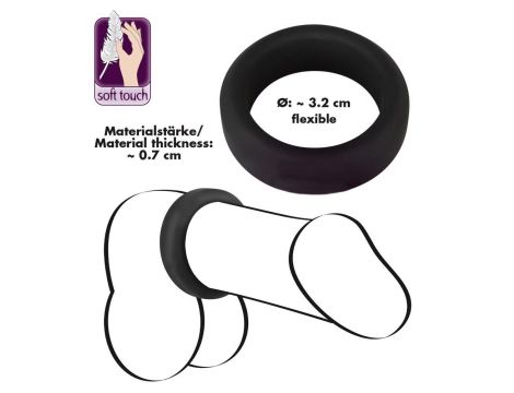 Pierścień erekcyjny silikonowy Black Velvets 3.2 cm - 12