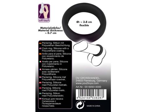 Pierścień erekcyjny silikonowy Black Velvets 3.8 cm - 14