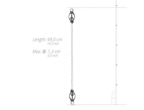 Japońskie zaciski na sutki EasyToys z łańcuchem srebrne 49 cm - 9