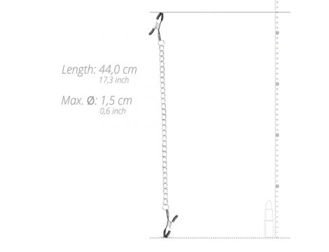 Klipsy na sutki z łańcuchem EasyToys srebrne 44 cm - 9