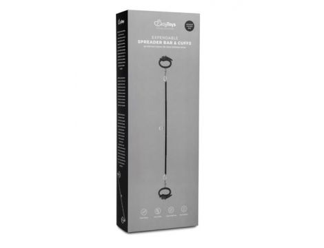 Kajdanki z prętem rozporowym EasyToys metalowe czarne 68 cm