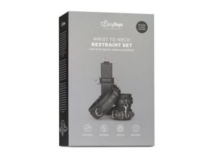 Zestaw uprzęży z kajdankami EasyToys czarny ze skóry syntetycznej
