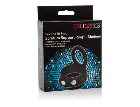 Pierścień na mosznę 3 zatrzaski Calexotics medium czarny silikonowy - 4