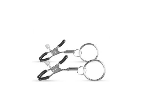 Klipsy na sutki metalowe EasyToys srebrne z pierścieniem - 2