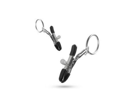 Klipsy na sutki metalowe EasyToys srebrne z pierścieniem - 3