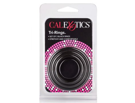 Pierścienie erekcyjne silikonowe Calexotics Tri Rings czarny - 4