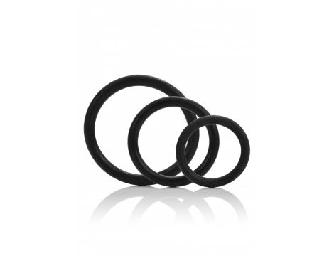 Pierścienie erekcyjne silikonowe Calexotics Tri Rings czarny - 3