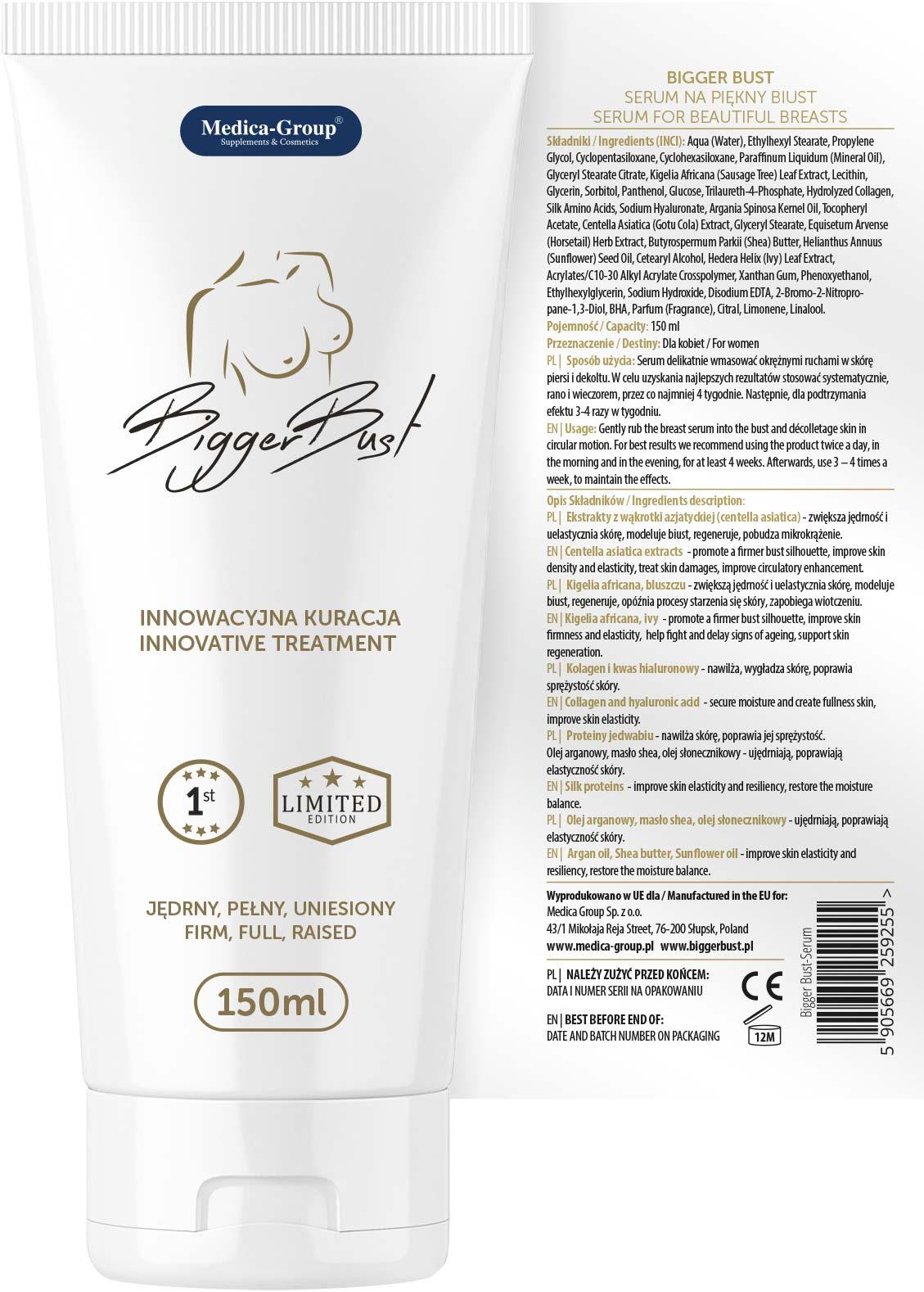powiększanie piersi biustu innowacja serum 150ml