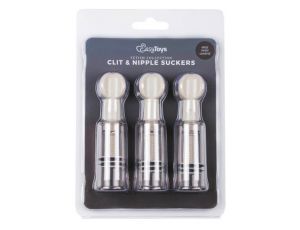 Zestaw pompek na sutki i łechtaczkę EasyToys przezroczysty 3 szt 10 cm