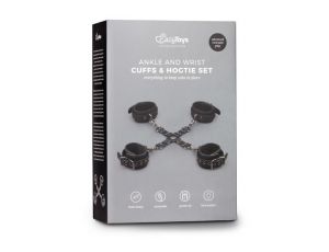 Zestaw kajdanek Hogtie na ręce i kostki EasyToys czarny