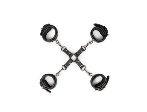 Zestaw kajdanek Hogtie na ręce i kostki EasyToys czarny - 2