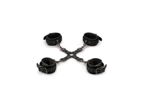 Zestaw kajdanek Hogtie na ręce i kostki EasyToys czarny - 3