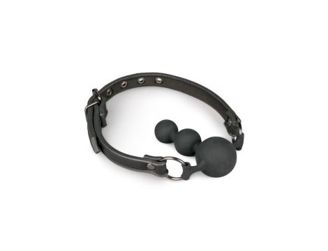 Knebel piłkowy silikonowy z koralikami EasyToys czarny 10 cm - 2