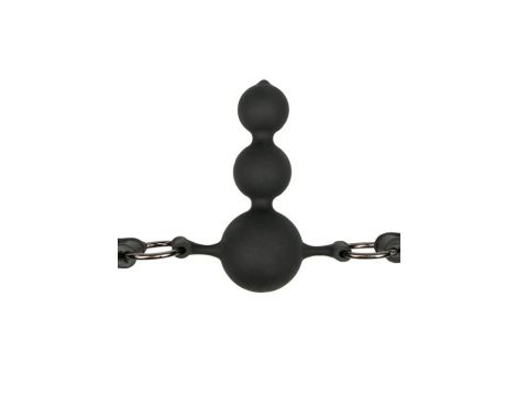 Knebel piłkowy silikonowy z koralikami EasyToys czarny 10 cm - 5