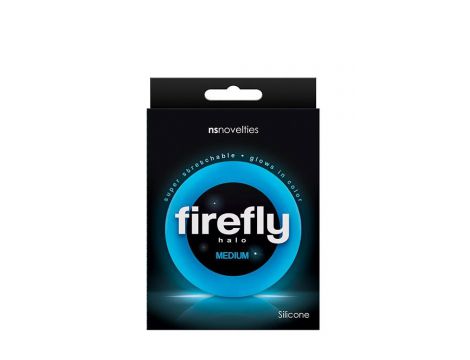 Pierścień erekcyjny silikonowy Firefly Halo niebieski świecący w ciemności - 2