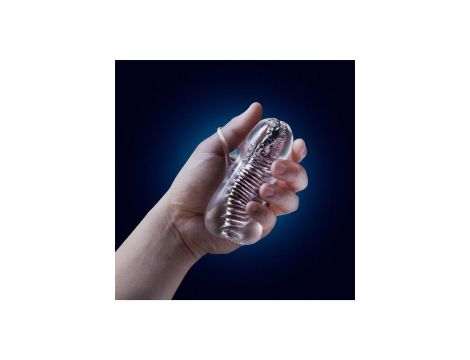 Masturbator M For Men Hand Tool przezroczysty TPE 11 cm - 9