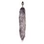 Srebrny metalowy korek analny z puszystym lisim ogonem EasyToys 40 cm - 3