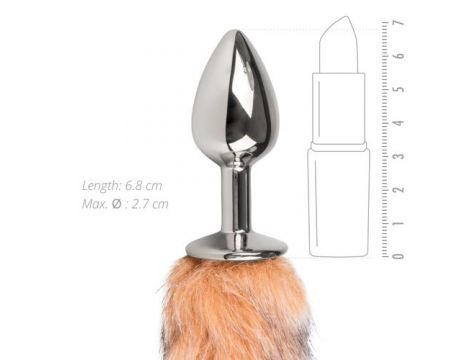 Korek analny metalowy z lisim ogonem EasyToys srebrny - 3