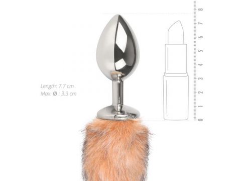 Korek analny metalowy z lisim ogonkiem EasyToys srebrny 35 cm - 3