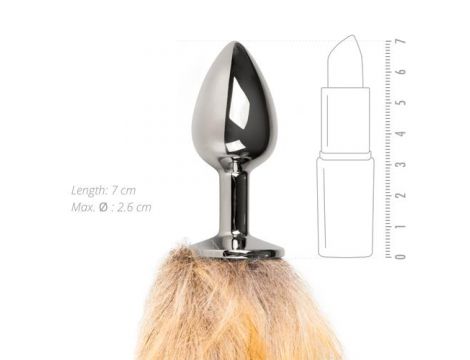 Korek analny z lisim ogonem EasyToys srebrny aluminiowy - 3
