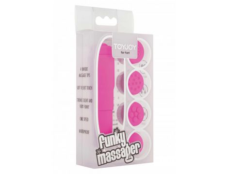 Wibrator mini ToyJoy Funky Massager fioletowy 9,5 cm AA - 2