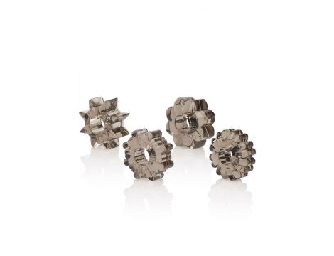 Pierścień erekcyjny Calexotics Basic Essentials 4 szt TPR szary