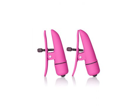 Wibrujące klamry na sutki Nipplettes Calexotics różowe 7 cm