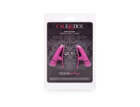 Wibrujące klamry na sutki Nipplettes Calexotics różowe 7 cm - 2