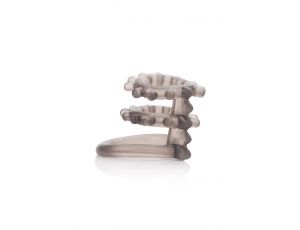 Pierścień erekcyjny Support Master Double Pleasure szary TPR 6.3 cm