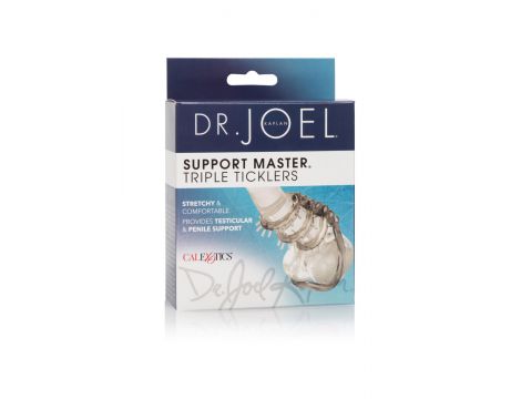 Pierścień erekcyjny Support Master Triple Ticklers Calexotics szary 6.3 cm - 2