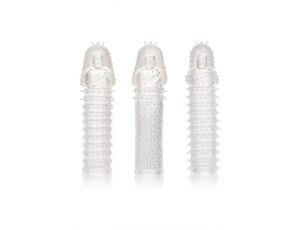 Zestaw 3 przedłużek na penisa Calexotics transparentny 15 cm