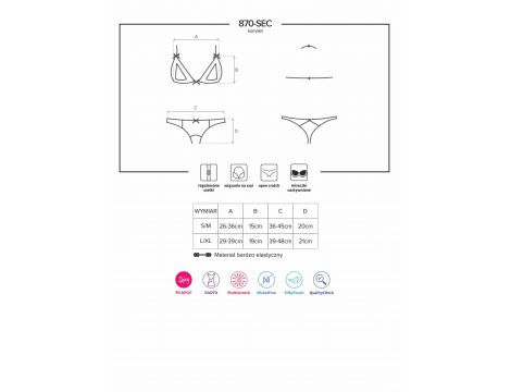 Komplet bielizny erotycznej Obsessive koronkowy czerwony S/M - 7