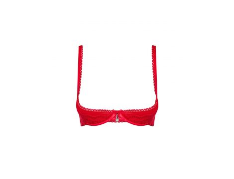 Półbiustonosz koronkowy Obsessive Lovica ognisty L/XL - 5