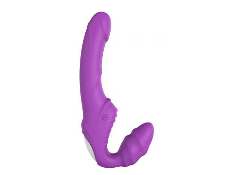 Strapon z wibracją bez ramiączek Double Dipper fioletowy Dream Toys - 5
