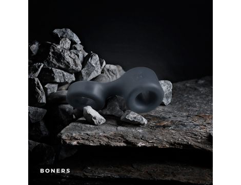 Pierścień erekcyjny z napinaczem na jądra Boners szary - 4