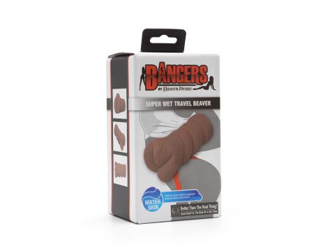 Masturbator Super Wet Travel Beaver Hidden Desire brązowy 13.5 cm - 2