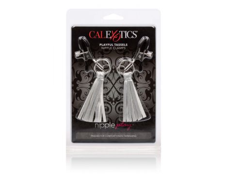 Klipsy na sutki z frędzelkami Calexotics srebrne 5.75 cm - 2