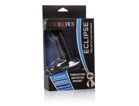Wibrujący plug analny Eclipse Calexotics czarny 9.5 cm - 2