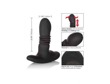 Wibrujący plug analny Eclipse Calexotics czarny 9.5 cm - 4