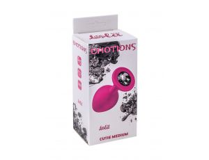 Korek analny silikonowy z czarnym kryształem Lola Toys różowy 8,5 cm