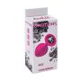 Korek analny silikonowy z czarnym kryształem Lola Toys różowy 8,5 cm - 2