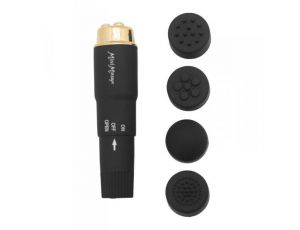 Wibrator mini Toyz4lovers z 4 nasadkami wodoodporny 10 cm