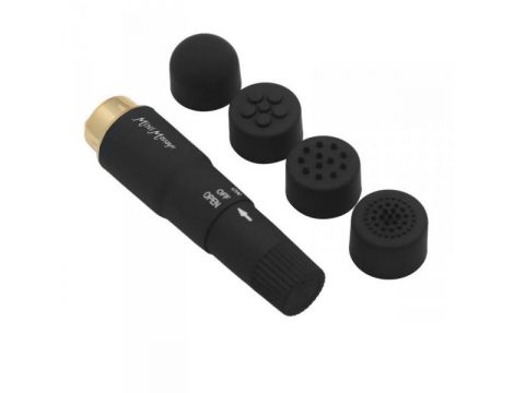 Wibrator mini Toyz4lovers z 4 nasadkami wodoodporny 10 cm - 2