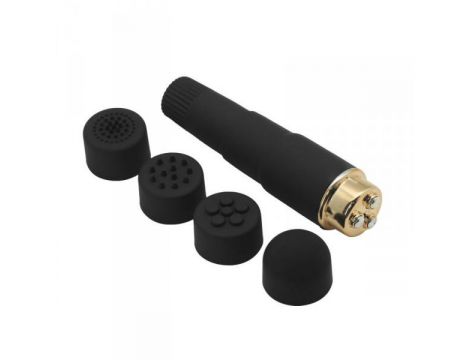 Wibrator mini Toyz4lovers z 4 nasadkami wodoodporny 10 cm - 3